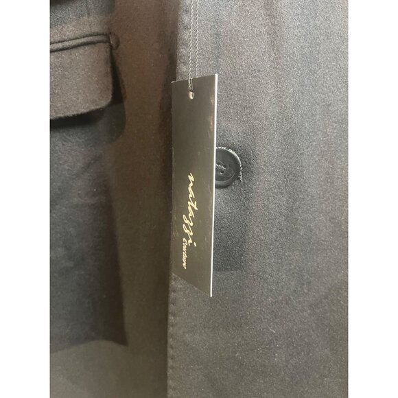 Luciano Natazzi Mens Overcoat Sz 44 US 54 EU Black Wool Cashmere 180S Top Trench - Picture 3 of 7